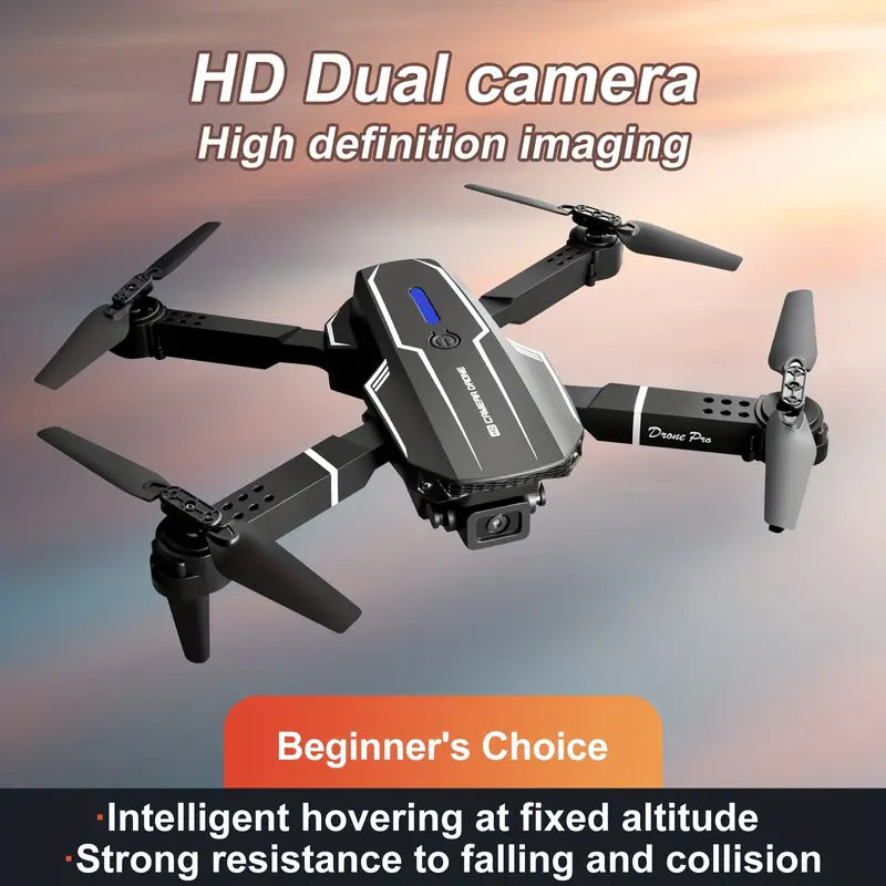 E88 Quadcopter UAV Drone with Dual HD Cameras - Black (HD Dual Camera)