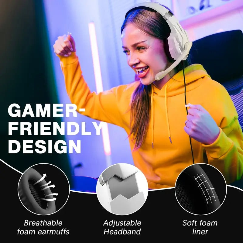 Pro Gaming Headset with LED Light and Microphone